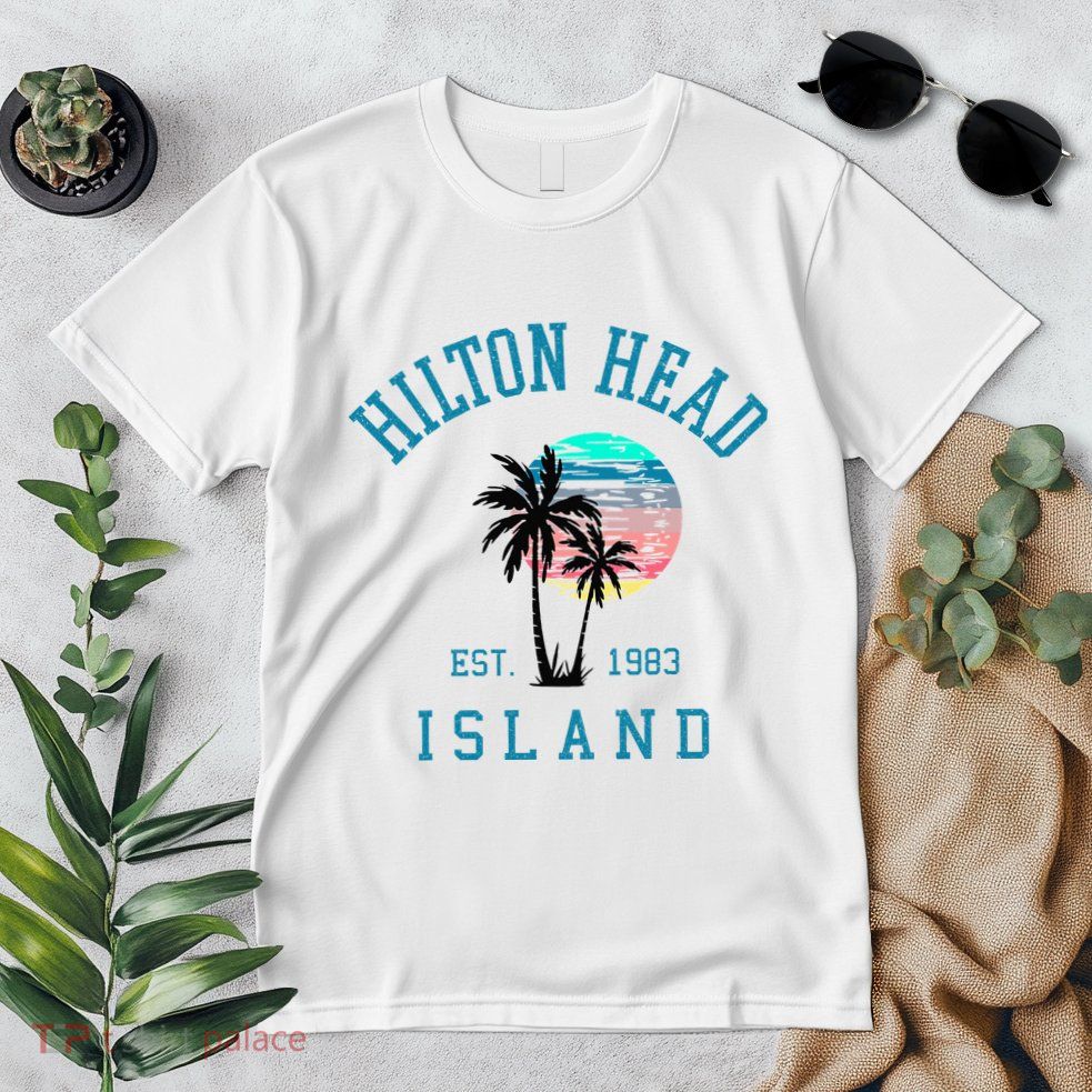 Hilton Head Island South Carolina Beach Palm Trees Summer Premium T-Shirt