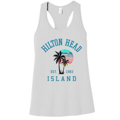 Hilton Head Island South Carolina Beach Palm Trees Summer Women's Racerback Tank