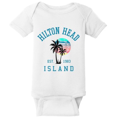 Hilton Head Island South Carolina Beach Palm Trees Summer Baby Bodysuit