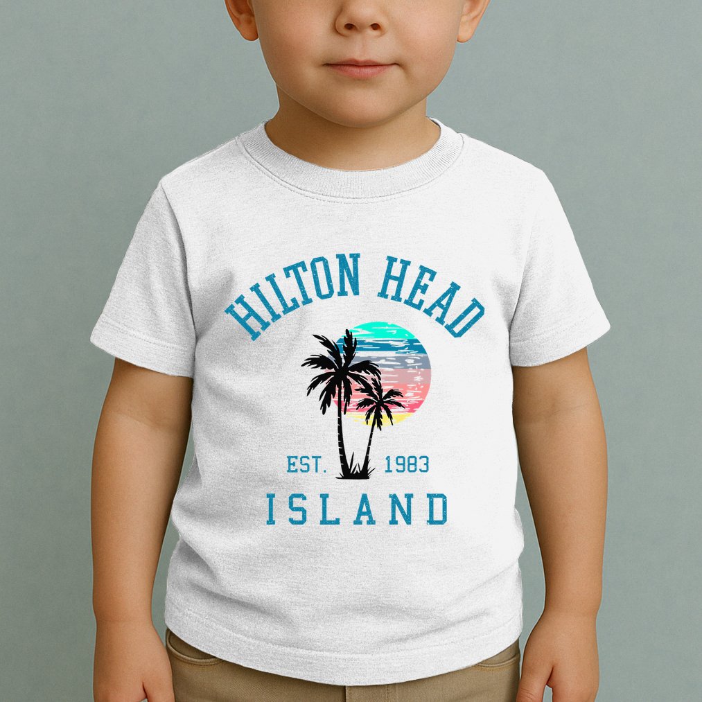 Hilton Head Island South Carolina Beach Palm Trees Summer Toddler T-Shirt