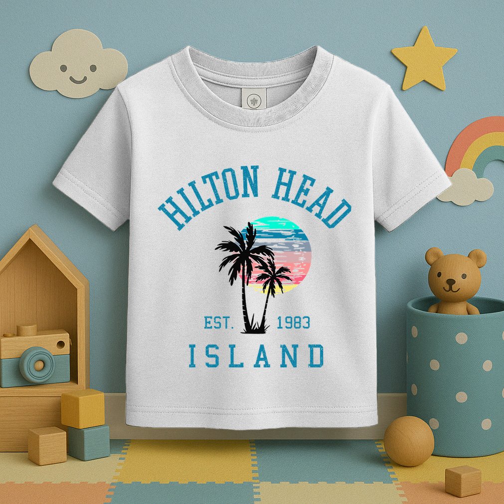 Hilton Head Island South Carolina Beach Palm Trees Summer Toddler T-Shirt