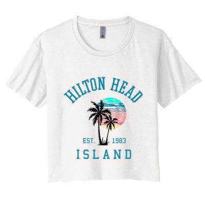 Hilton Head Island South Carolina Beach Palm Trees Summer Crop Top
