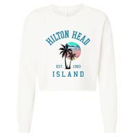 Hilton Head Island South Carolina Beach Palm Trees Summer Cropped Pullover Crew