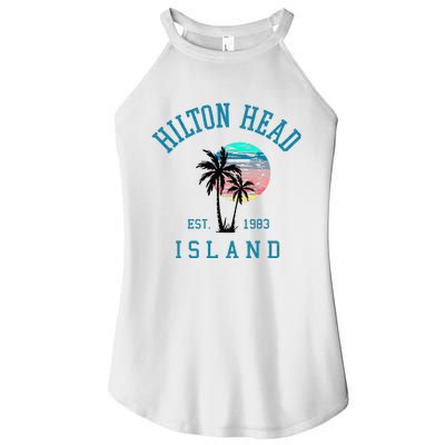 Hilton Head Island South Carolina Beach Palm Trees Summer Women's Perfect Tri Rocker Tank