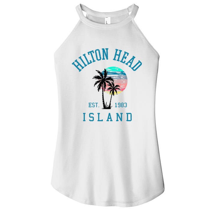 Hilton Head Island South Carolina Beach Palm Trees Summer Women's Perfect Tri Rocker Tank