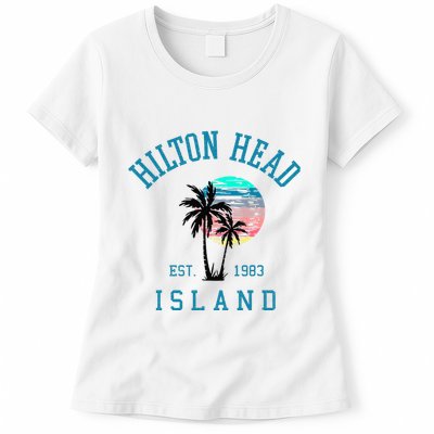 Hilton Head Island South Carolina Beach Palm Trees Summer Womens T-Shirt