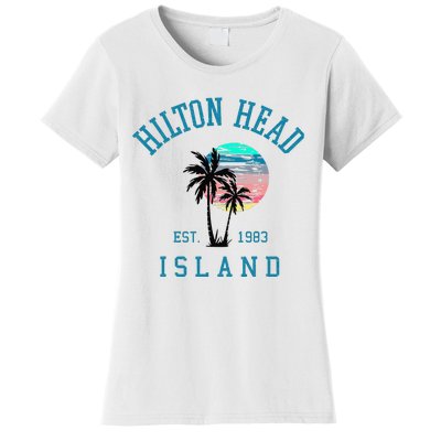 Hilton Head Island South Carolina Beach Palm Trees Summer Women's T-Shirt