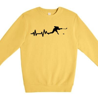 Hockey HeartBeat | Ice Hockey Player Gift Premium Crewneck Sweatshirt