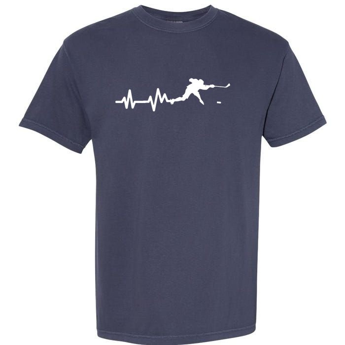 Hockey HeartBeat | Ice Hockey Player Gift Garment-Dyed Heavyweight T-Shirt