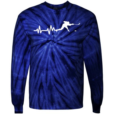 Hockey HeartBeat | Ice Hockey Player Gift Tie-Dye Long Sleeve Shirt