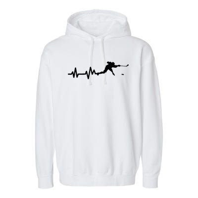 Hockey HeartBeat | Ice Hockey Player Gift Garment-Dyed Fleece Hoodie