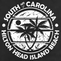 Hilton Head Island Beach South Carolina, Tropical Palm Trees, Ship Anchor Garment-Dyed Heavyweight T-Shirt
