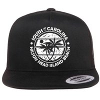 Hilton Head Island Beach South Carolina, Tropical Palm Trees, Ship Anchor Flatbill Hat