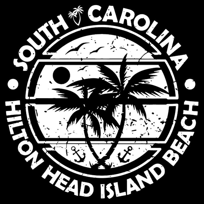 Hilton Head Island Beach South Carolina, Tropical Palm Trees, Ship Anchor Flatbill Hat