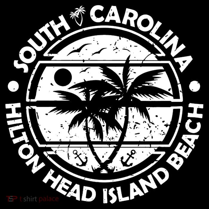 Hilton Head Island Beach South Carolina, Tropical Palm Trees, Ship Anchor Zip Tote Bag
