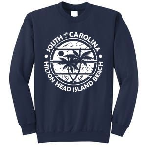 Hilton Head Island Beach South Carolina, Tropical Palm Trees, Ship Anchor Sweatshirt