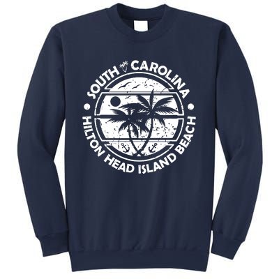 Hilton Head Island Beach South Carolina, Tropical Palm Trees, Ship Anchor Sweatshirt