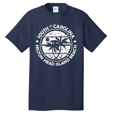 Hilton Head Island Beach South Carolina, Tropical Palm Trees, Ship Anchor Tall T-Shirt