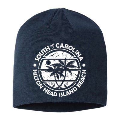 Hilton Head Island Beach South Carolina, Tropical Palm Trees, Ship Anchor Sustainable Beanie