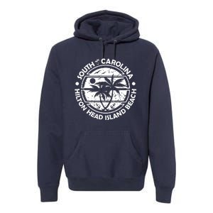 Hilton Head Island Beach South Carolina, Tropical Palm Trees, Ship Anchor Premium Hoodie