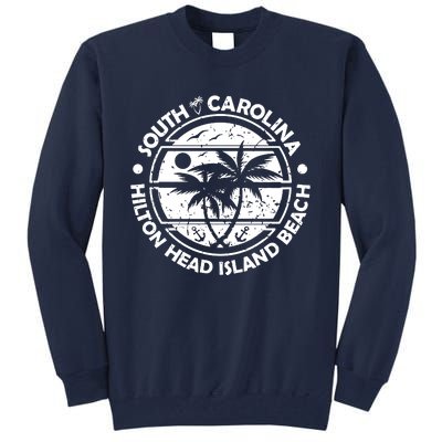 Hilton Head Island Beach South Carolina, Tropical Palm Trees, Ship Anchor Tall Sweatshirt