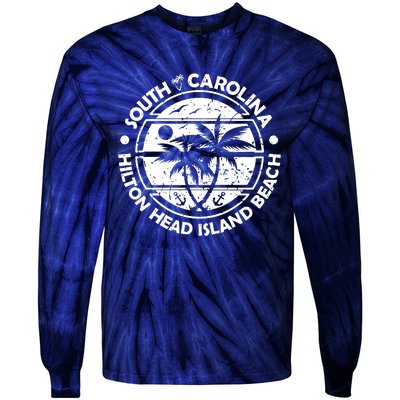 Hilton Head Island Beach South Carolina, Tropical Palm Trees, Ship Anchor Tie-Dye Long Sleeve Shirt