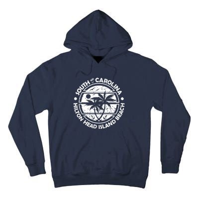 Hilton Head Island Beach South Carolina, Tropical Palm Trees, Ship Anchor Tall Hoodie