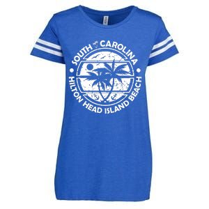 Hilton Head Island Beach South Carolina, Tropical Palm Trees, Ship Anchor Enza Ladies Jersey Football T-Shirt