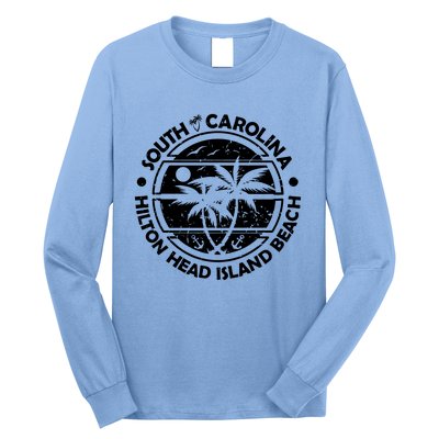 Hilton Head Island Beach South Carolina, Tropical Palm Trees, Ship Anchor Long Sleeve Shirt