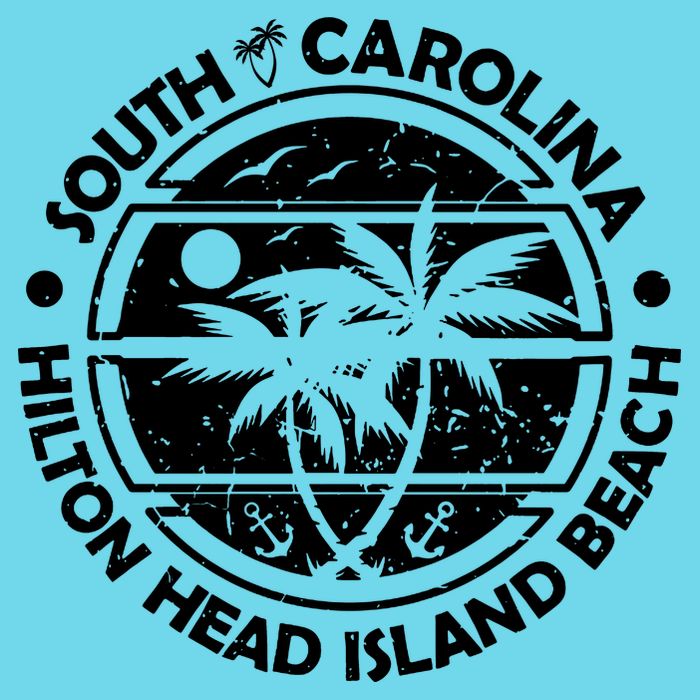 Hilton Head Island Beach South Carolina, Tropical Palm Trees, Ship Anchor Long Sleeve Shirt