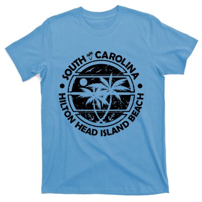 Hilton Head Island Beach South Carolina, Tropical Palm Trees, Ship Anchor T-Shirt