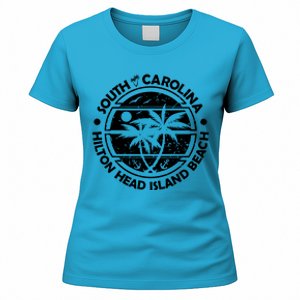 Hilton Head Island Beach South Carolina, Tropical Palm Trees, Ship Anchor Women's T-Shirt