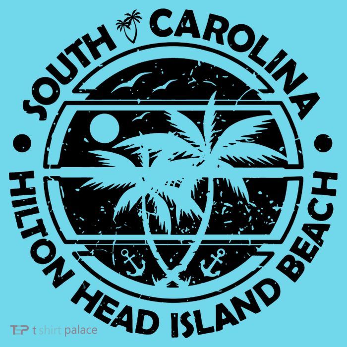 Hilton Head Island Beach South Carolina, Tropical Palm Trees, Ship Anchor Kids T-Shirt