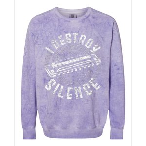 Harmonica Harmonicist I Destroy Silence Colorblast Crewneck Sweatshirt