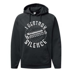 Harmonica Harmonicist I Destroy Silence Performance Fleece Hoodie