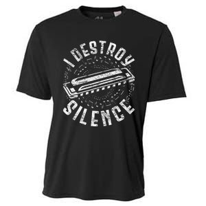 Harmonica Harmonicist I Destroy Silence Cooling Performance Crew T-Shirt