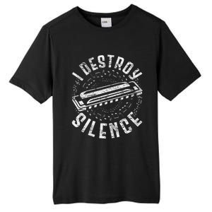 Harmonica Harmonicist I Destroy Silence Tall Fusion ChromaSoft Performance T-Shirt