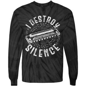 Harmonica Harmonicist I Destroy Silence Tie-Dye Long Sleeve Shirt