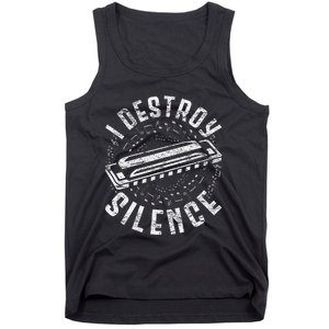 Harmonica Harmonicist I Destroy Silence Tank Top