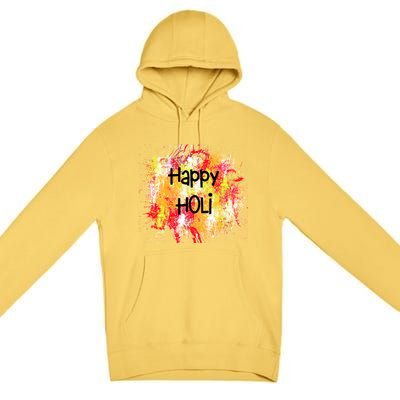 Happy Holi Indian Colorful Festival Of Colors Festive Party Gift Premium Pullover Hoodie