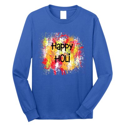 Happy Holi Indian Colorful Festival Of Colors Festive Party Gift Long Sleeve Shirt