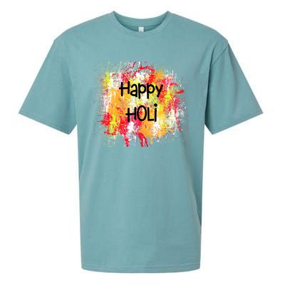 Happy Holi Indian Colorful Festival Of Colors Festive Party Gift Sueded Cloud Jersey T-Shirt