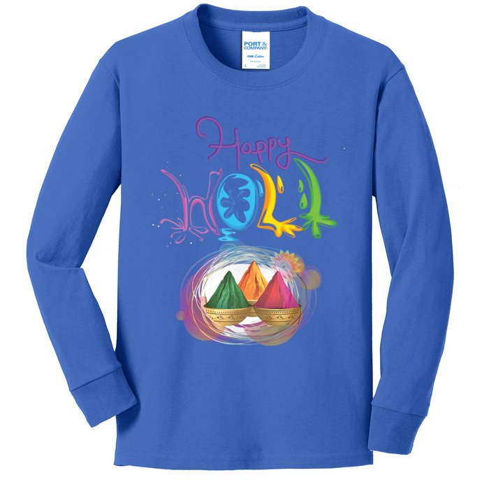 Happy Holi Indian's Colourful Festival Gift Cool Gift Kids Long Sleeve Shirt