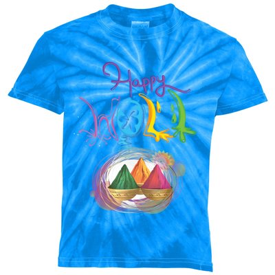 Happy Holi Indian's Colourful Festival Gift Cool Gift Kids Tie-Dye T-Shirt