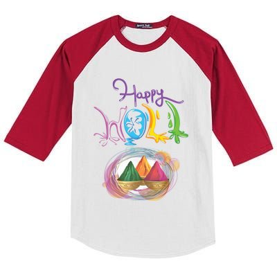 Happy Holi Indian's Colourful Festival Gift Cool Gift Kids Colorblock Raglan Jersey