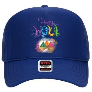 Happy Holi Indian's Colourful Festival Gift Cool Gift High Crown Mesh Back Trucker Hat