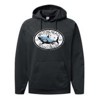 Hilton Head Island South Carolina Fishing Shark Fish Beach Performance Fleece Hoodie