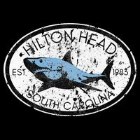 Hilton Head Island South Carolina Fishing Shark Fish Beach Cooling Performance Crew T-Shirt