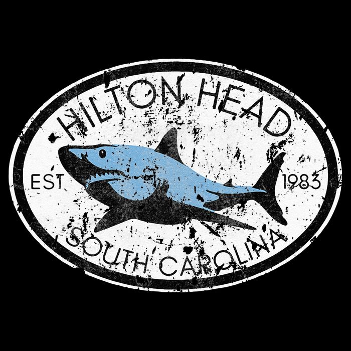 Hilton Head Island South Carolina Fishing Shark Fish Beach Cooling Performance Crew T-Shirt