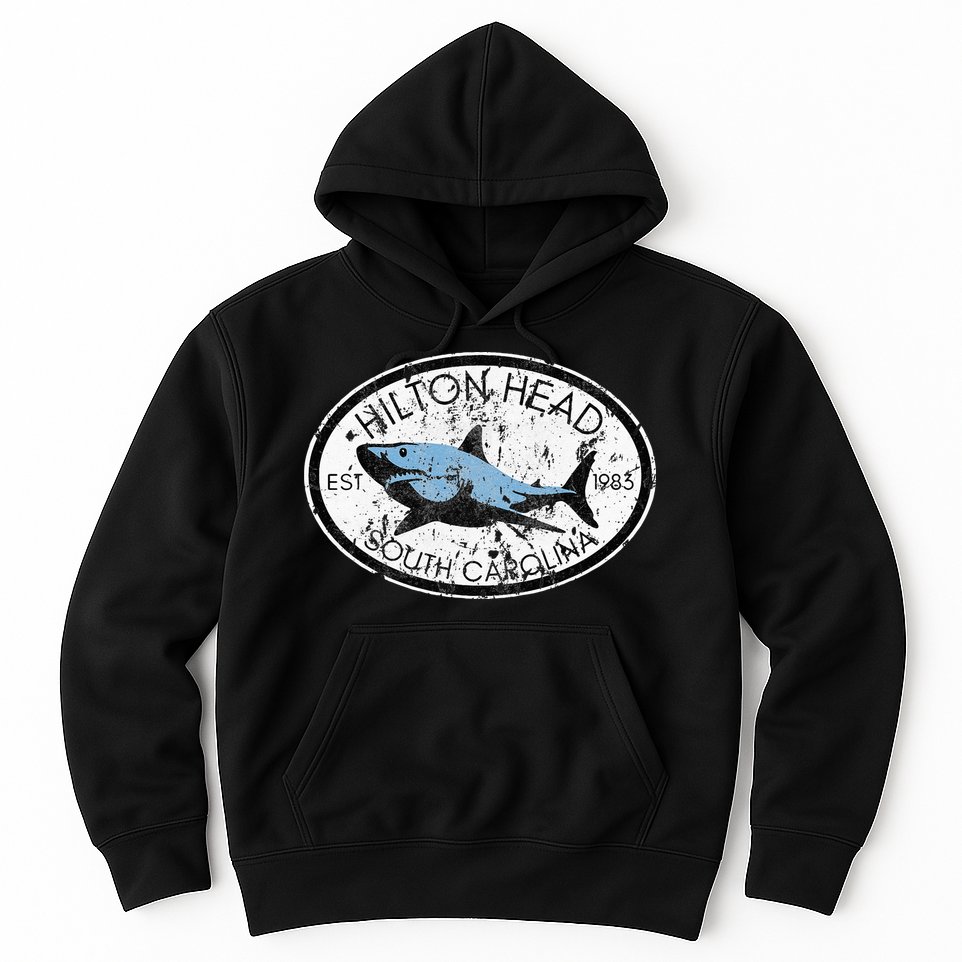 Hilton Head Island South Carolina Fishing Shark Fish Beach Hoodie